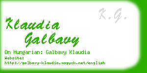 klaudia galbavy business card